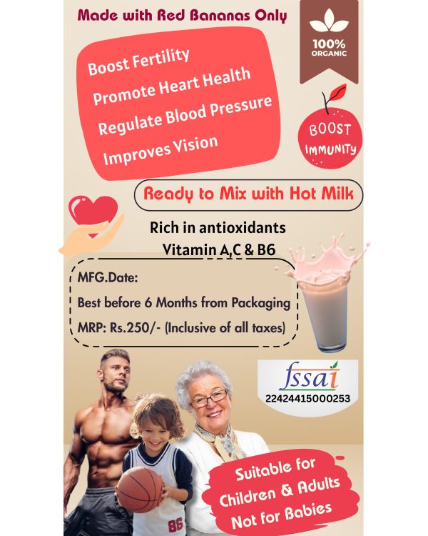 Red Banana Milk Mix – Exotic Superfood in a Pack | Creamy & Naturally Sweet - For Kids & Adults | - Image 6