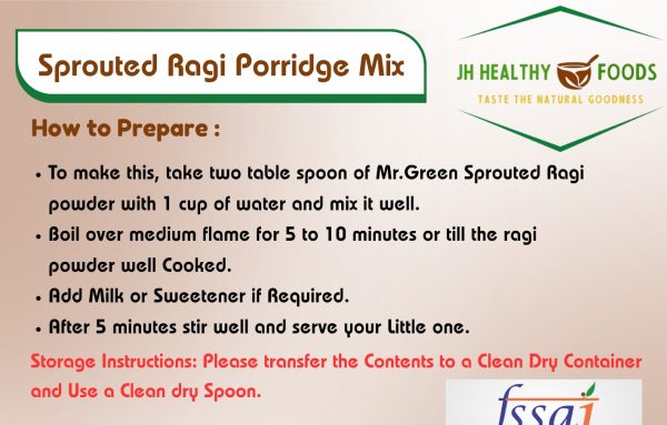 Mr.Green - Sprouted RAGI Powder | Pack of 200 Grams |  Porridge Mix For Kids | No Flavor & Preservatives | 100% Homemade Food for 6+ Months Babies - Image 3