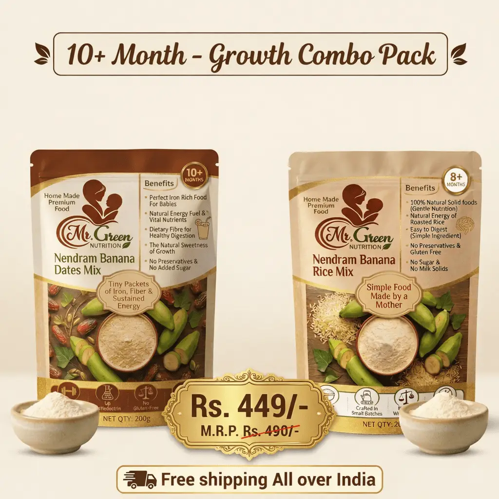 Nendram Banana Growth Combo Pack (10+ Month Babies & Kids) 200g Per Pack