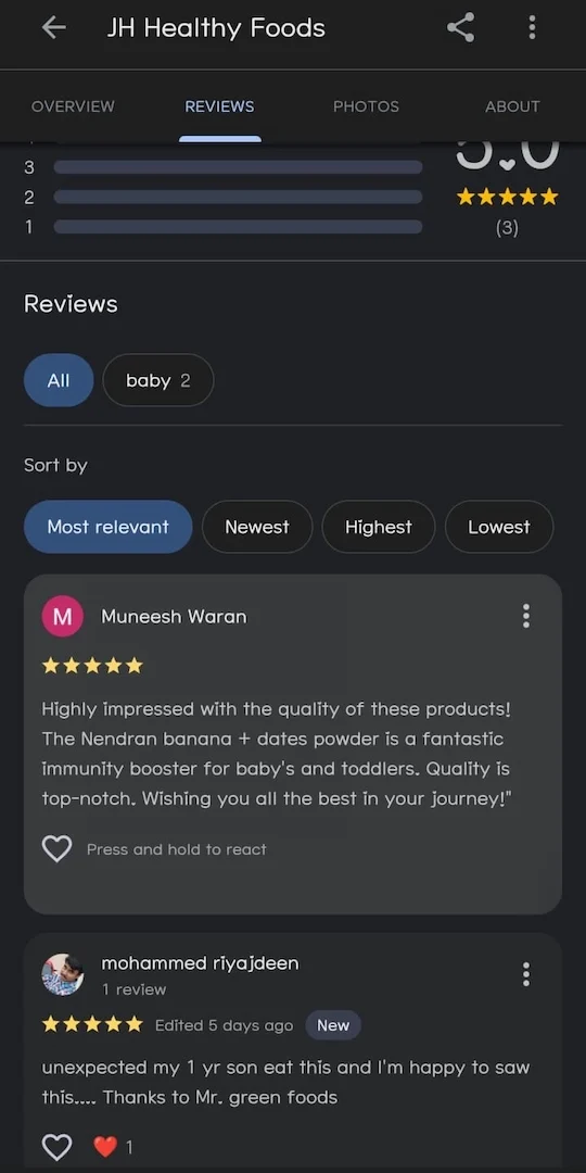 Nishanthini -Kovilpatti ( Google Review)